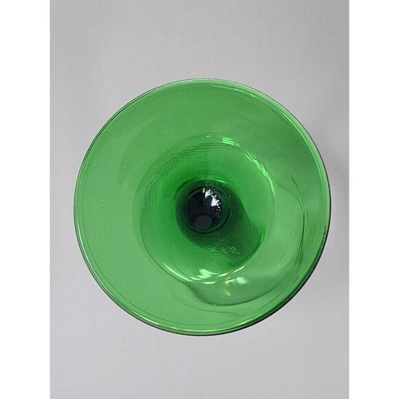 Vintage Green-Stemmed Crystal Wine Glasses Set Of‎ 2 - Picture 3 of 10